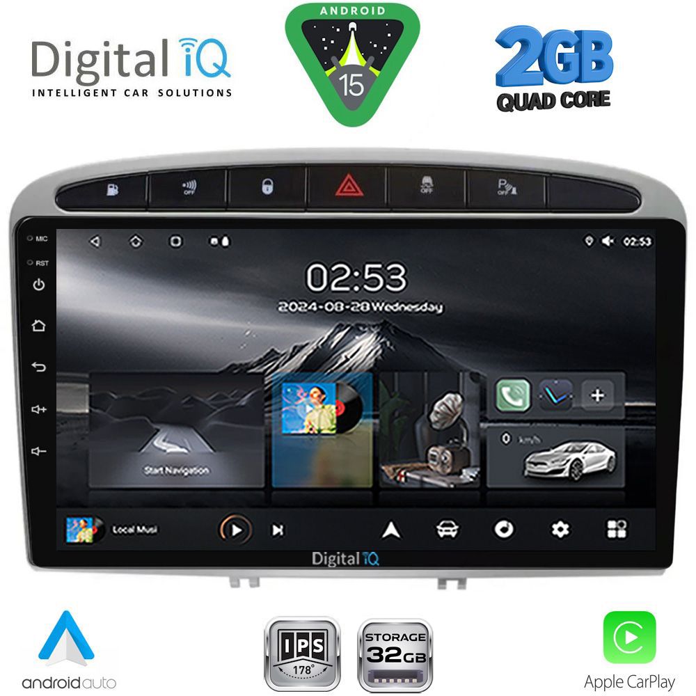 RSD1513SL_15-1 DIGITAL IQ RSD 1513SL_CPA (9inc) MULTIMEDIA TABLET for PEUGEOT 308 mod.2007-2012 - RCZ mod.2009-2015 (SILVER) - Image 1
