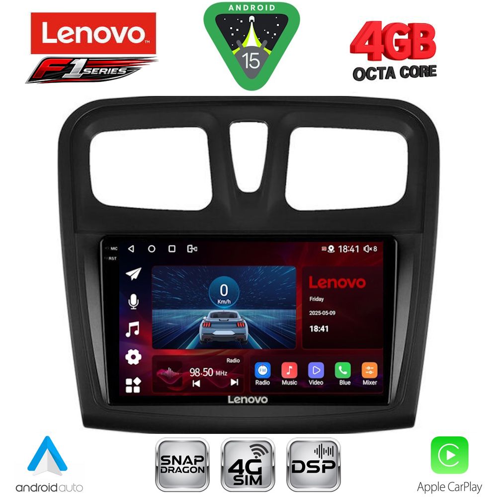 SSQ9108SQ-15 LENOVO SSQ 9108SQ_CPA (9inc) MULTIMEDIA TABLET for DACIA LOGAN – SANDERO mod. 2012-2019 - Image 1