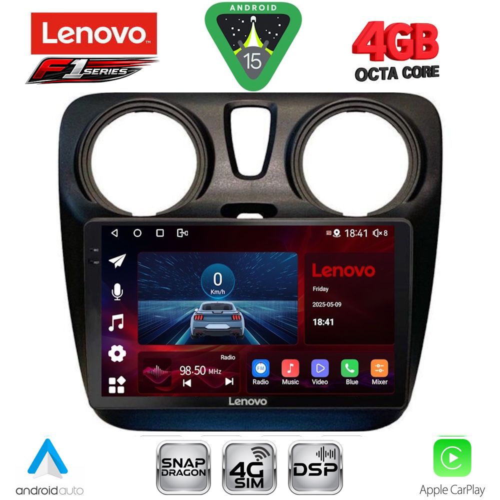 SSQ9112-15 LENOVO SSQ 9112_CPA (9inc) MULTIMEDIA TABLET for DACIA DOKKER 2012-2022 - Image 1