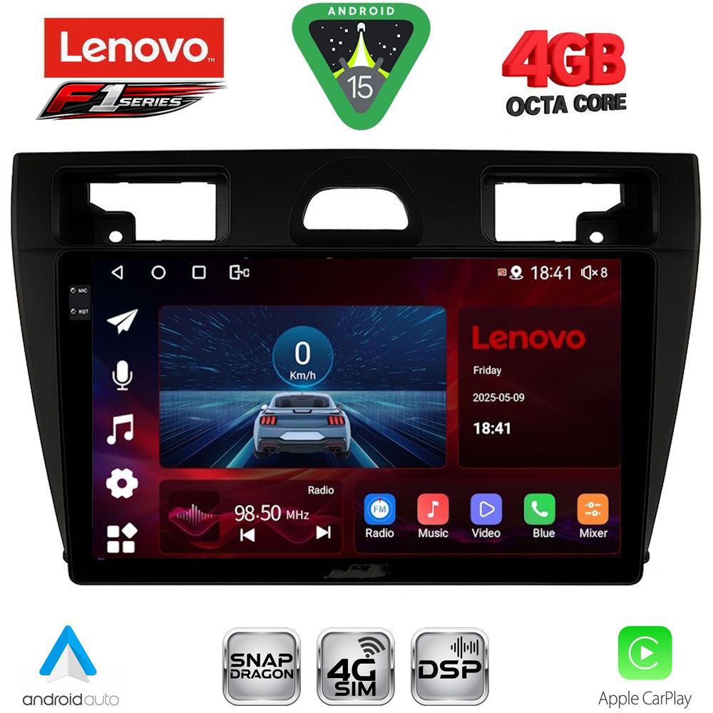 SSQ9153BL_15 LENOVO SSQ 9153BL_CPA (9inc) MULTIMEDIA TABLET for FORD FIESTA mod. 2005-2008 (BLACK) - Image 1