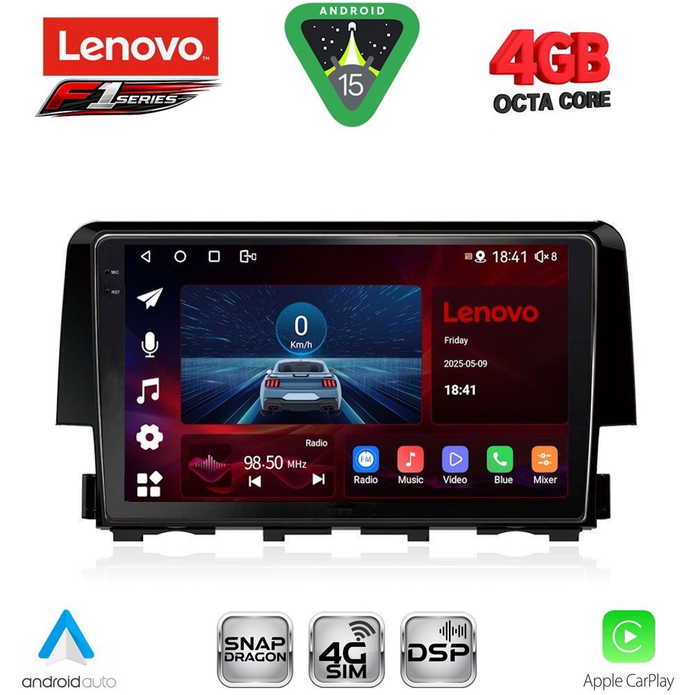 SSQ9191_15 LENOVO SSQ 9191_CPA (9inc) MULTIMEDIA TABLET for HONDA CIVIC mod. 2016-2021 - Image 1