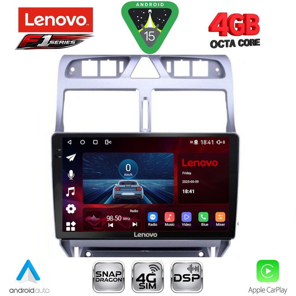 SSQ9512-15 LENOVO SSQ 9512_CPA (9inc) MULTIMEDIA TABLET for PEUGEOT 307 mod. 2001-2008 - Image 1