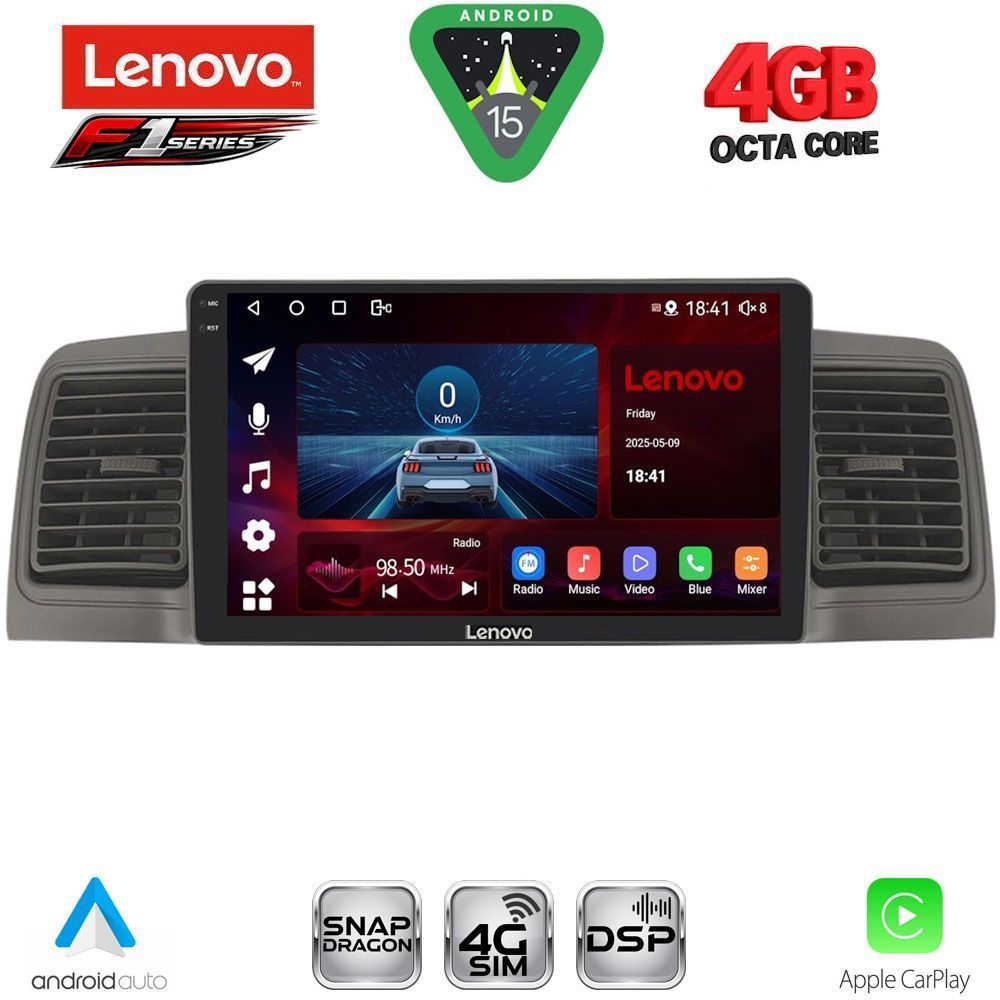 SSQ9712GR_15 LENOVO SSQ 9712GR_CPA (9inc) MULTIMEDIA TABLET for TOYOTA COROLLA mod. 2001-2006 (GREY) - Image 1