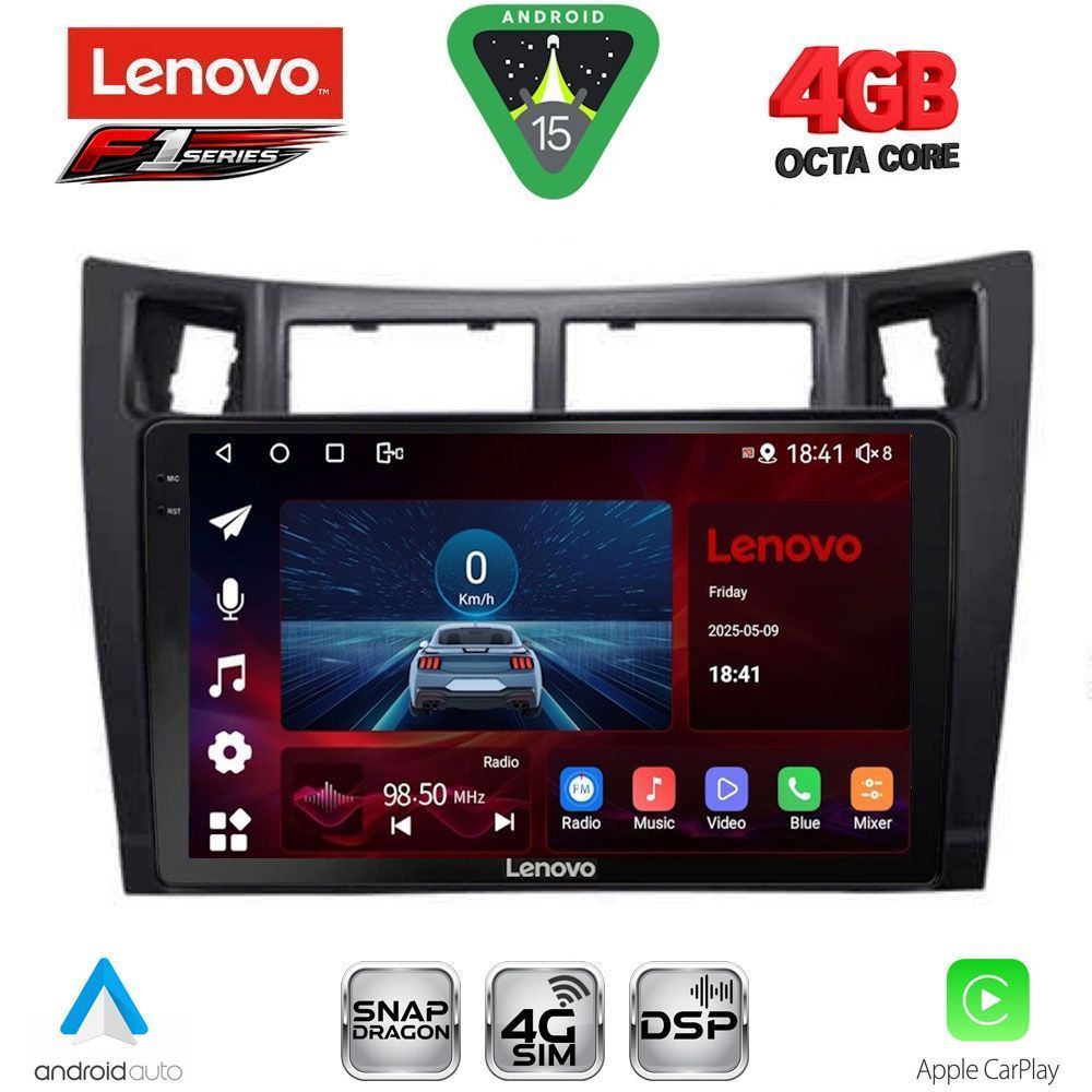 SSQ9736_15 LENOVO SSQ 9736BL_CPA (9inc) MULTIMEDIA TABLET for TOYOTA YARIS mod. 2006-2011 (BLACK) - Image 1