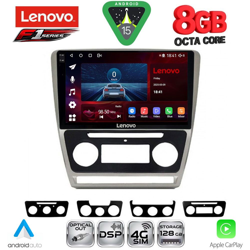 SSR10595SL_15 LENOVO SSR 10595SL_CPA (10inc) MULTIMEDIA TABLET for SKODA OCTAVIA 5 mod. 2005-2012 (SILVER) - Image 1