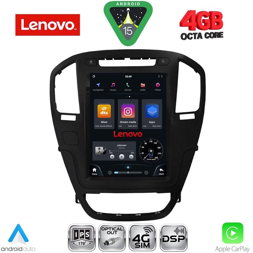 SSX9914_15 LENOVO SSX 9914BL_CPA TESLA STYLE for OPEL INSIGNIA mod. 2008-2013 (Black colour) - Image 1