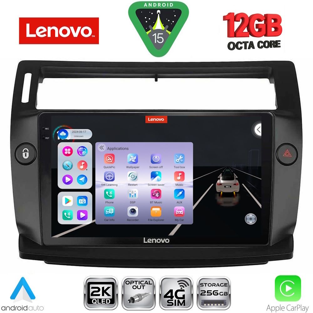 SSZ12084BL_15 LENOVO SSZ 12084BL_CPA (9inc) MULTIMEDIA TABLET for CITROEN C4 mod. 2004-2011 (BLACK) - Image 1