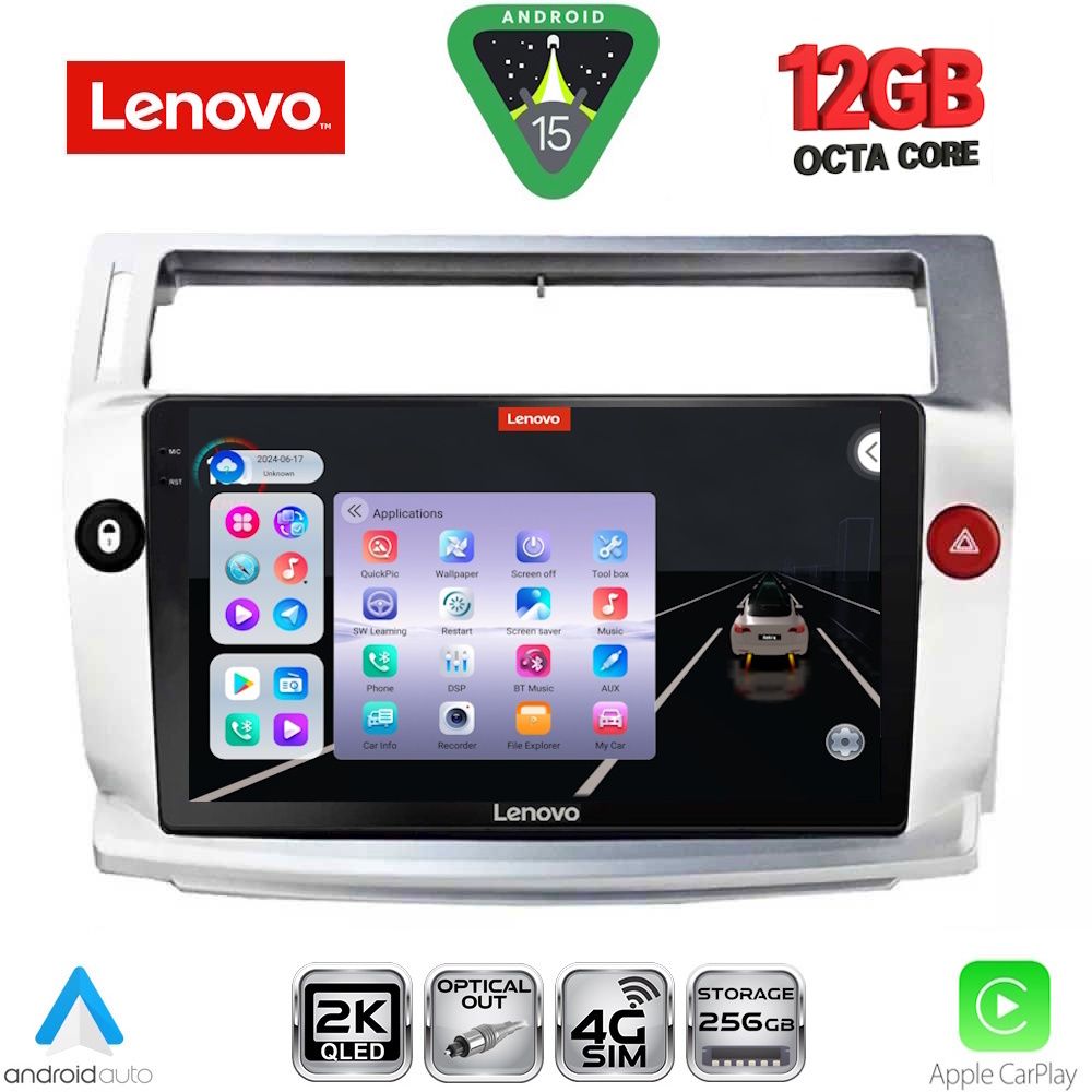 SSZ12084_15 LENOVO SSZ 12084SL_CPA (9inc) MULTIMEDIA TABLET for CITROEN C4 mod. 2004-2011 (SILVER) - Image 1