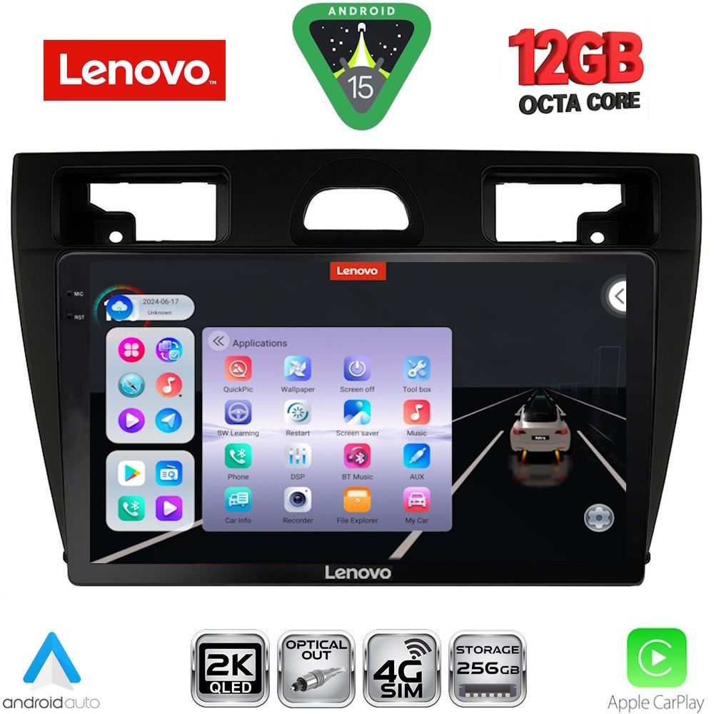 SSZ12153BL_15 LENOVO SSZ 12153BL_CPA (9inc) MULTIMEDIA TABLET for FORD FIESTA mod. 2005-2008 (BLACK) - Image 1