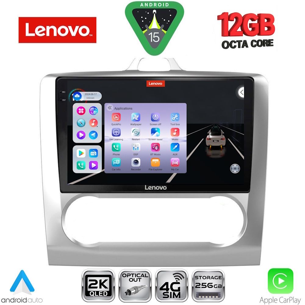 SSZ12156CL_15 LENOVO SSZ 12156SL_CPA CLIMA (9inc) MULTIMEDIA TABLET for FORD FOCUS mod. 2005-2012 (SILVER) - Image 1