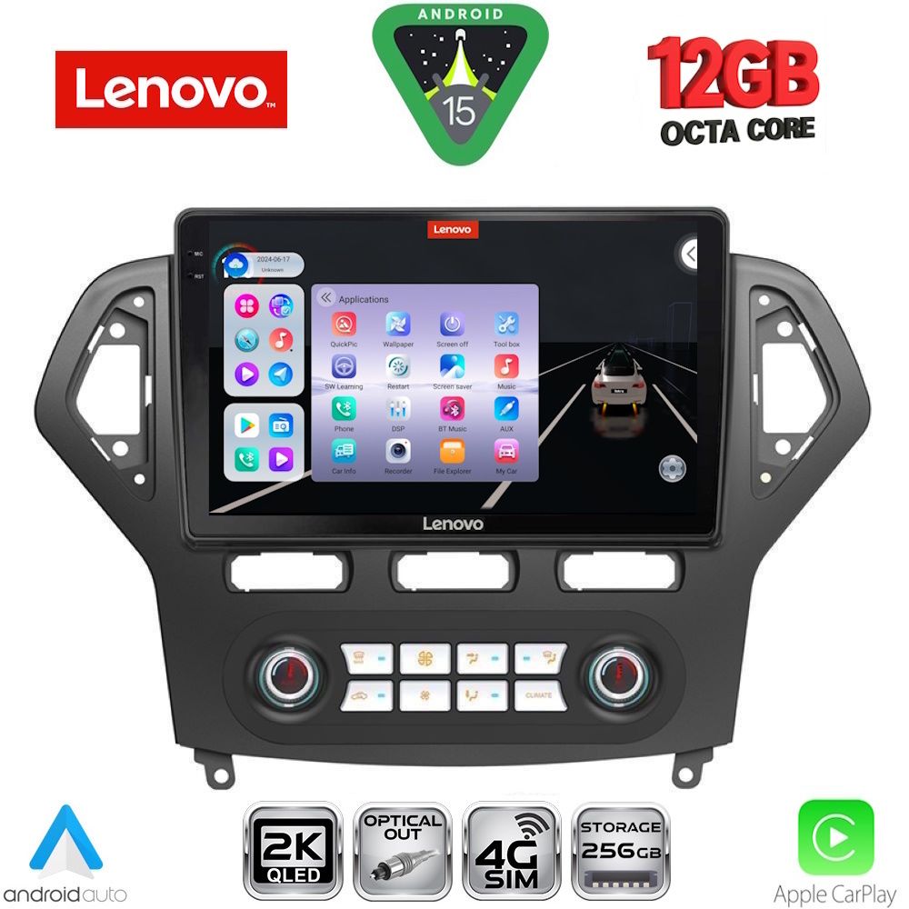 SSZ12162CL_15 LENOVO SSZ 12162_CPA CLIMA (10inc) MULTIMEDIA TABLET for FORD MONDEO mod. 2007-2011 - Image 1