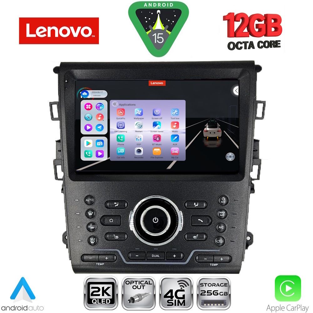 SSZ12164CL_15 LENOVO SSZ 12164_CPA CLIMA (9inc) MULTIMEDIA TABLET for FORD MONDEO mod. 2014-2023 - Image 1
