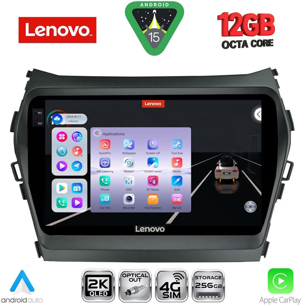 SSZ12238_15 LENOVO SSZ 12238_CPA (9inc) MULTIMEDIA TABLET for HYUNDAI IX45 - SANTA FE mod. 2013-2017 - Image 1