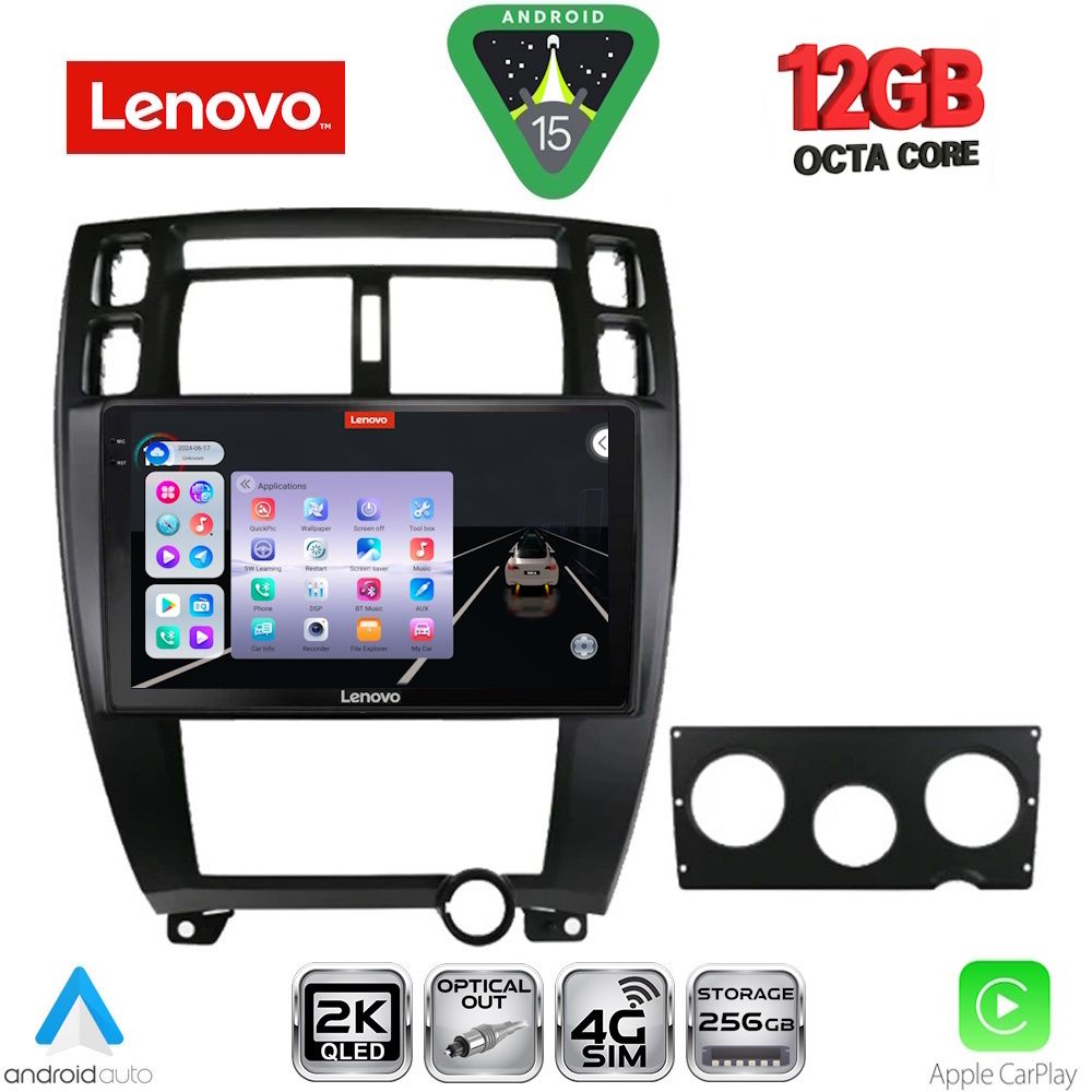 SSZ12241BL_15 LENOVO SSZ 12241BL_CPA (10inc) MULTIMEDIA TABLET for HYUNDAI TUCSON mod. 2004-2010 (BLACK) - Image 1