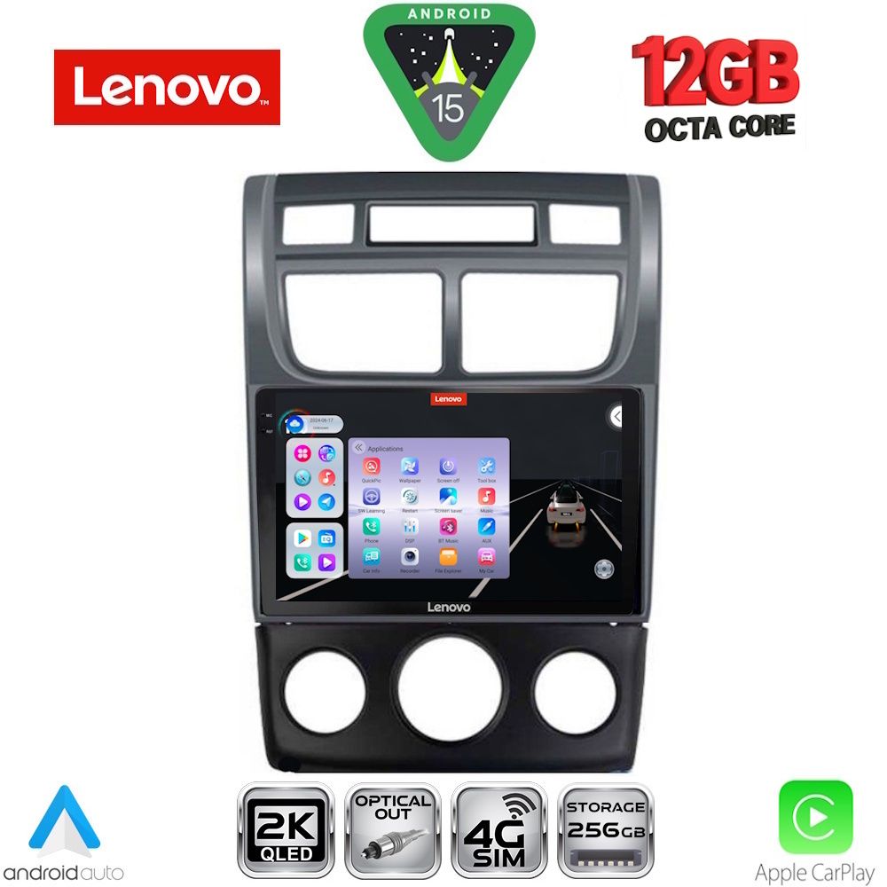 SSZ12324AC_15 LENOVO SSZ 12324BL_CPA (A/C+CLIMA) (9inc) MULTIMEDIA TABLET for KIA SPORTAGE mod. 2004-2010 - Image 1