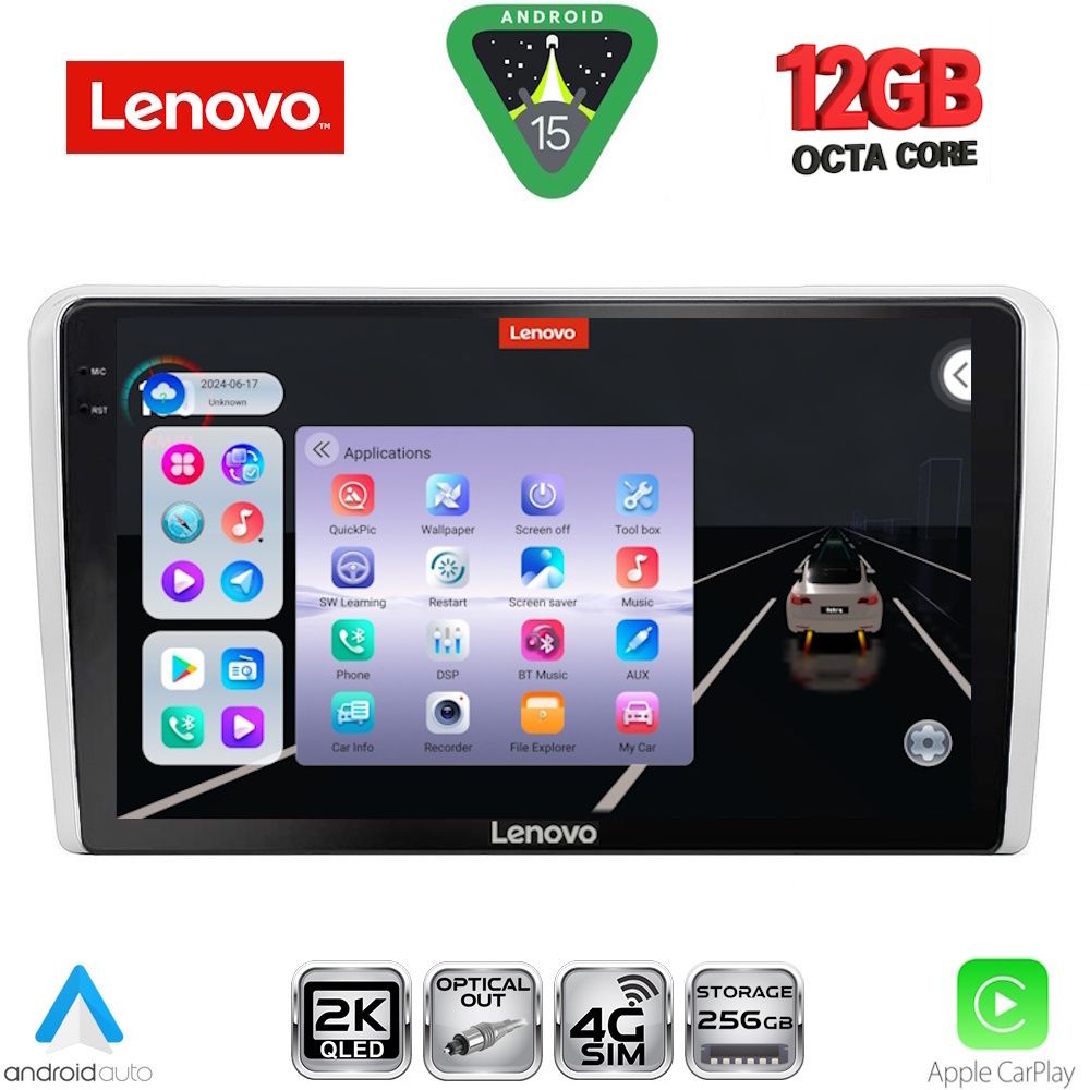 SSZ12481SL_15 LENOVO SSZ 12481SL_CPA (9inc) MULTIMEDIA TABLET for OPEL ALL mod. 2004-2014 (SILVER) - Image 1