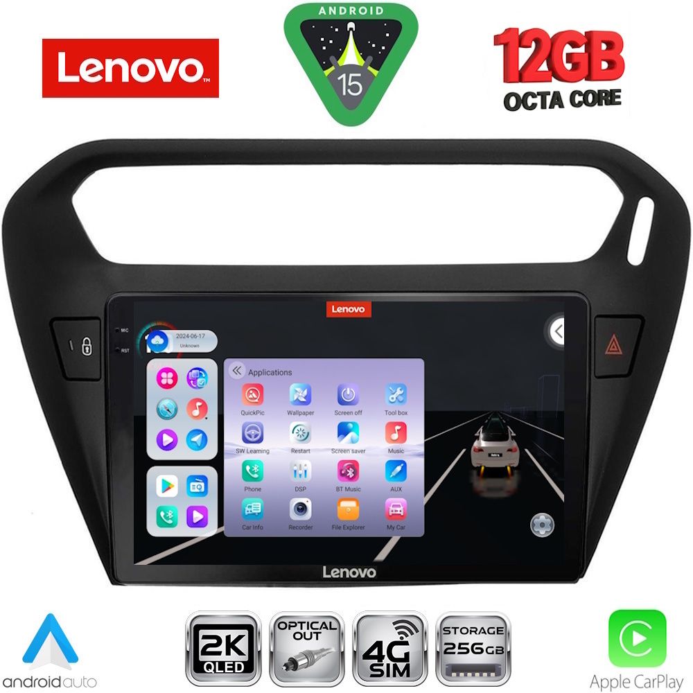 SSZ12511BL_15 LENOVO SSZ 12511BL_CPA (9inc) MULTIMEDIA TABLET for CITROEN ELYSEE – PEUGEOT 301 mod. 2013-2026 (BLACK) - Image 1