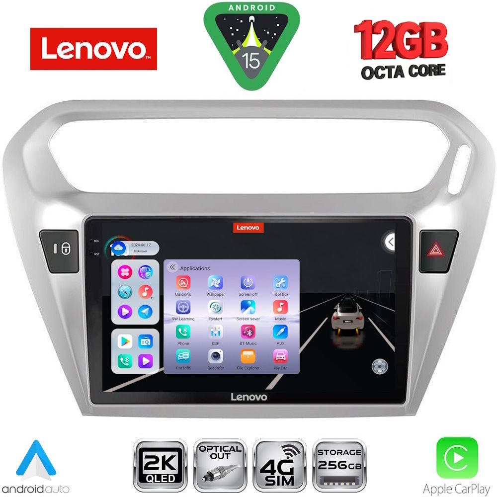 SSZ12511SL_15 LENOVO SSZ 12511SL_CPA (9inc) MULTIMEDIA TABLET for CITROEN ELYSEE – PEUGEOT 301 mod. 2013-2026 (SILVER) - Image 1