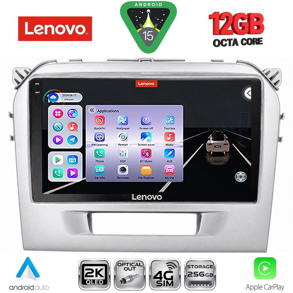 SSZ12697SL_15 LENOVO SSZ 12697SL_CPA (9inc) MULTIMEDIA TABLET for SUZUKI VITARA mod. 2016-2025 (SILVER) - Image 1