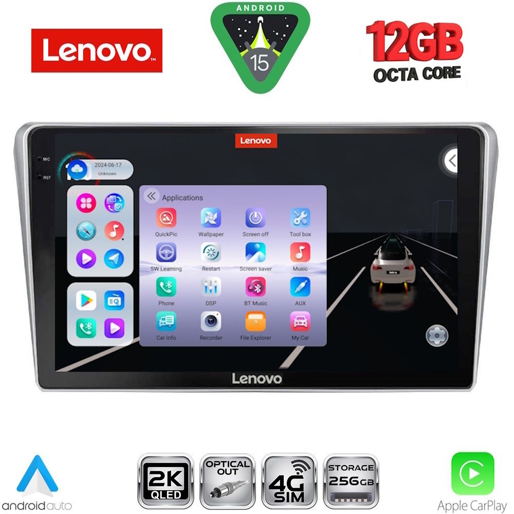SSZ12704_15 LENOVO SSZ 12704SL_CPA (9inc) MULTIMEDIA TABLET for TOYOTA AVENSIS (T25) mod. 2003-2009 (SILVER) - Image 1