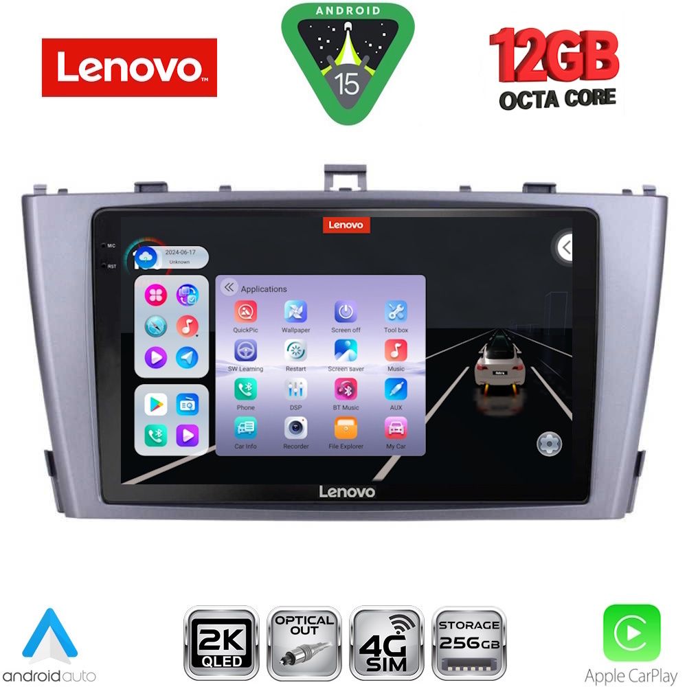 SSZ12705_15 LENOVO SSZ 12705SL_CPA (9inc) MULTIMEDIA TABLET for TOYOTA AVENSIS (T27) mod. 2009-2015 (SILVER) - Image 1