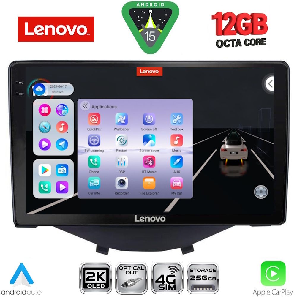 SSZ12715_15 LENOVO SSZ 12715_CPA CLIMA-A/C (9inc) MULTIMEDIA TABLET for CITROEN C1-PEUGEOT 108-TOYOTA AYGO mod. 2014-2022 - Image 1