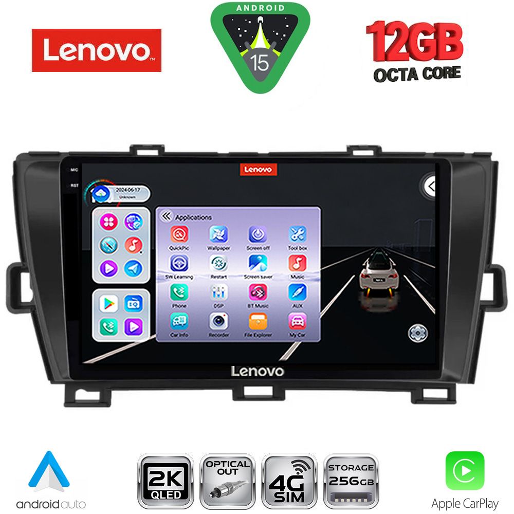 SSZ12726BL_15 LENOVO SSZ 12726BL_CPA (9inc) MULTIMEDIA TABLET for TOYOTA PRIUS mod. 2009-2015 (BLACK) - Image 1
