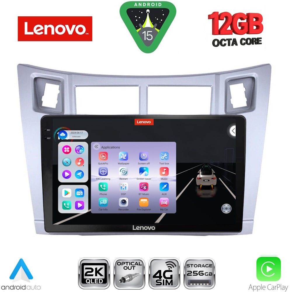 SSZ12736SL_15 LENOVO SSZ 12736SL_CPA (9inc) MULTIMEDIA TABLET for TOYOTA YARIS mod. 2006-2011 (SILVER) - Image 1