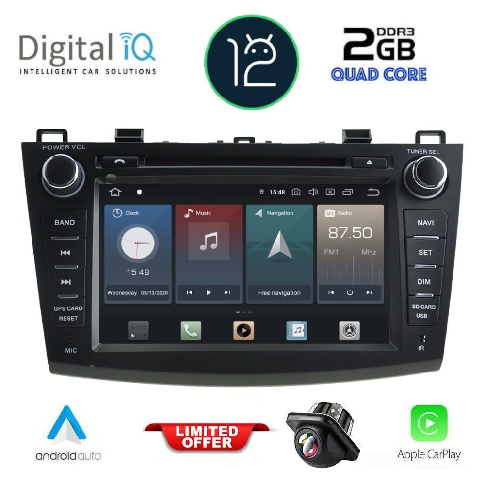 X402C-12 DIGITAL IQ X402_CPA (8'' DVD) MULTIMEDIA SYSTEM for MAZDA 3 mod. 2009-2014 - Image 1