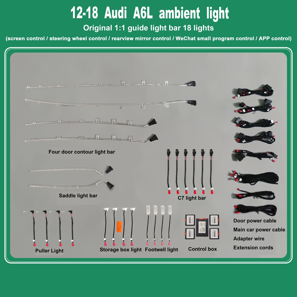 12-18-Audi-A6L-ambient-18_lights DIQ AMBIENT AUDI A6 (4G) (Digital iQ Ambient Light for Audi A6 mod. 2012-2018 with 18 Lights) - Image 1