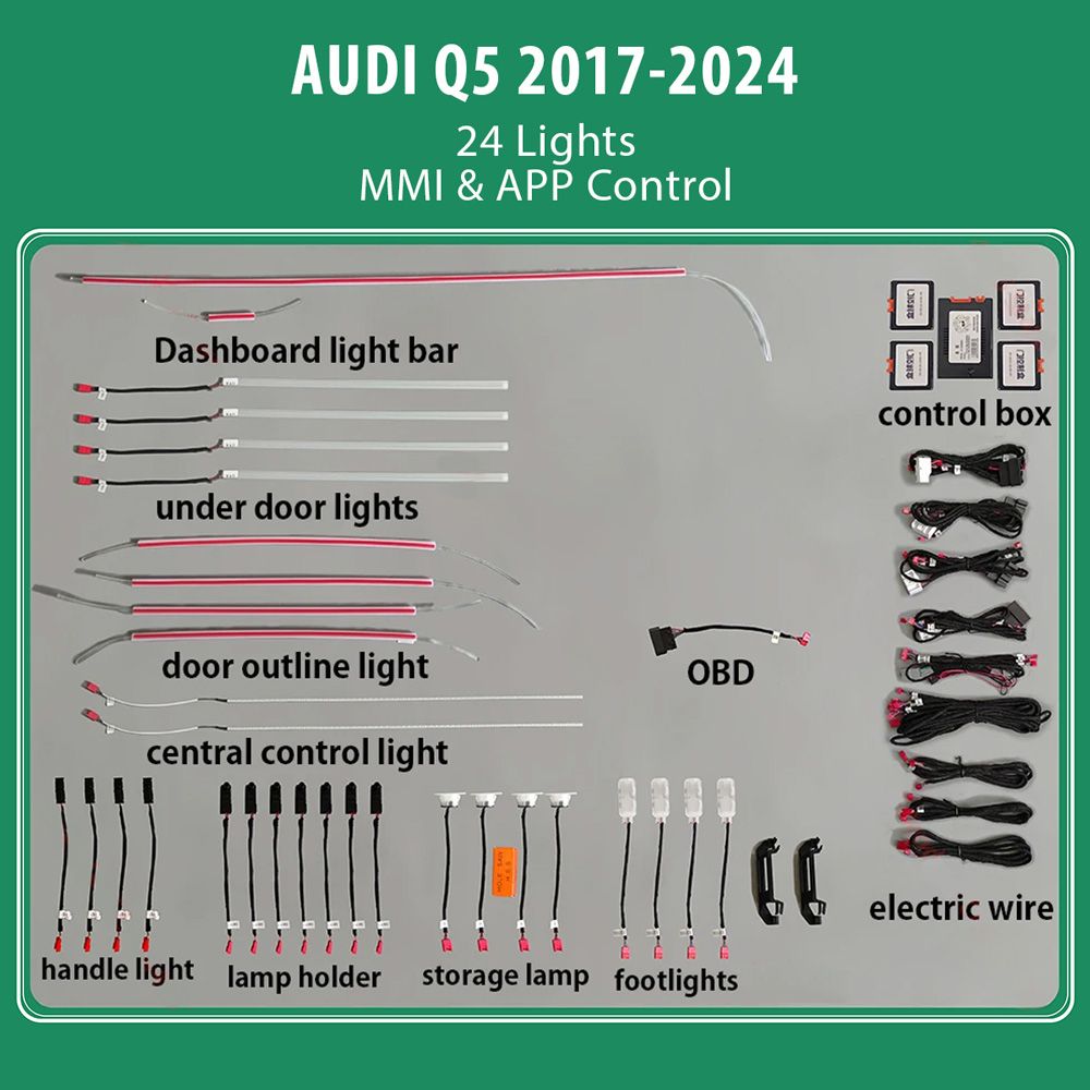 AUDI_Q5_2017-24_Ambiernt_24_Lights_01 DIQ AMBIENT AUDI Q5 (FY) (Digital iQ Ambient Light for Audi Q5 mod. 2017-2024 with 24 Lights) - Image 1