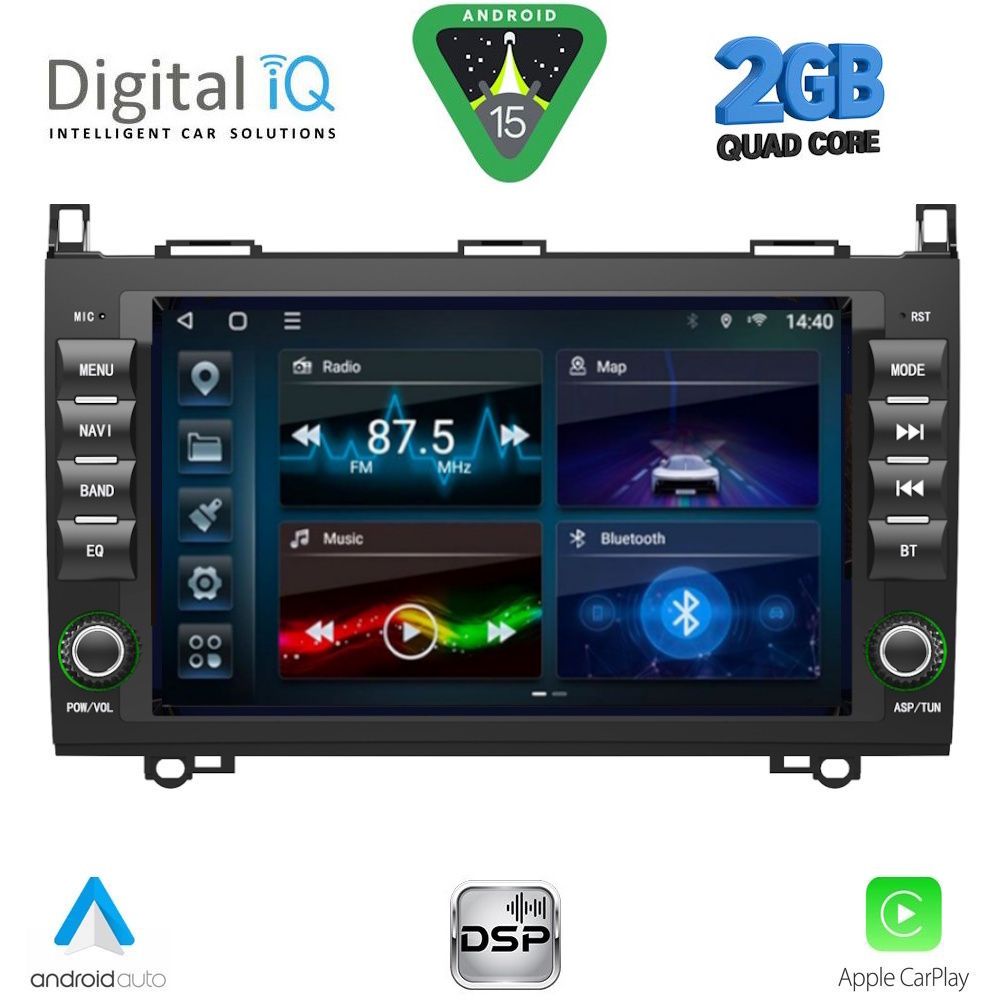 BLD068-15 DIGITAL IQ BLD 068_CPA (8" DECK) MULTIMEDIA SYSTEM for MERCEDES A – B – SPRINTER – VITO – VIANO mod. 2007-2019 - Image 1