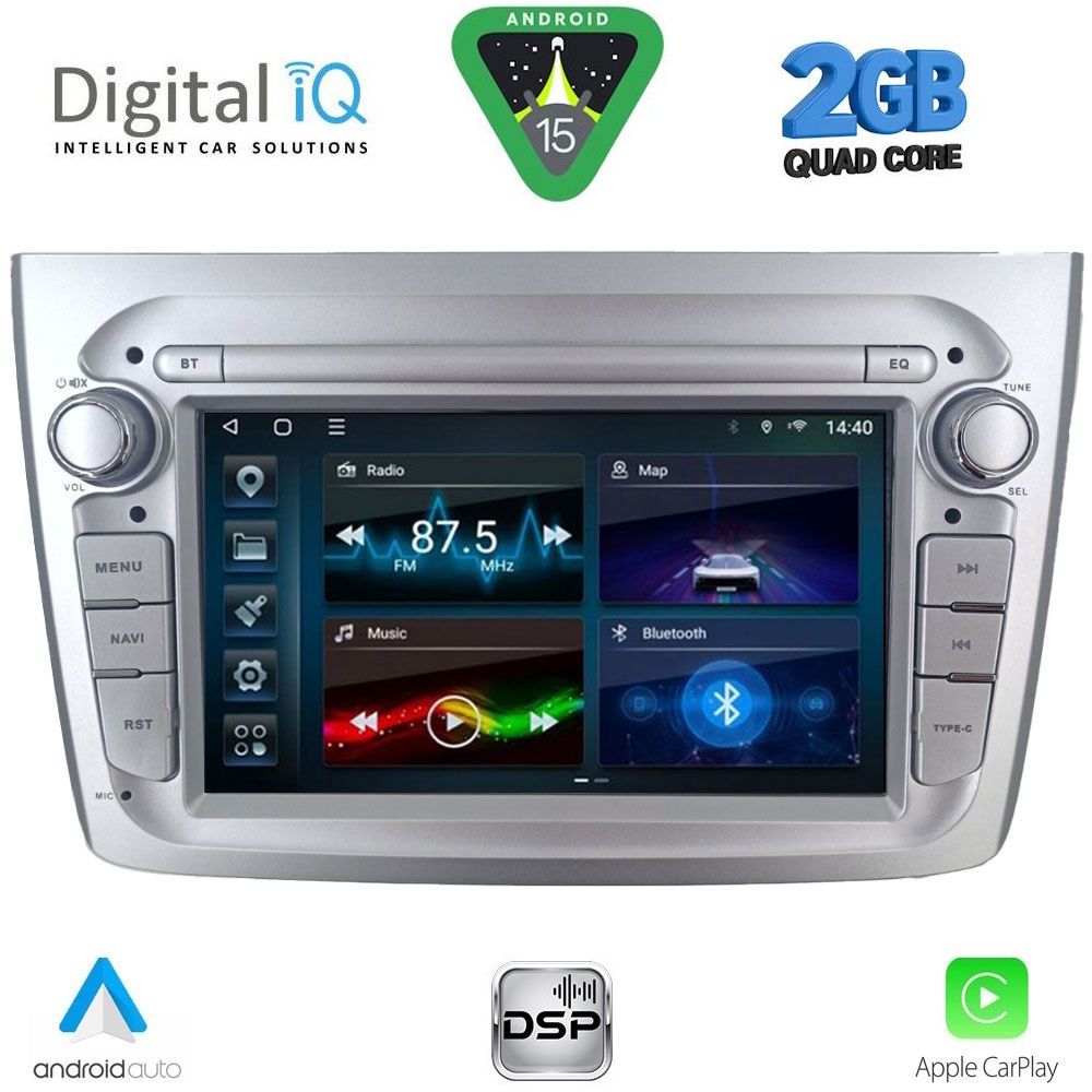 BLD257SL_15 DIGITAL IQ BLD 257SL_CPA (7" DECK) MULTIMEDIA SYSTEM for ALFA ROMEO MITO mod. 2008-2018 (SILVER) - Image 1