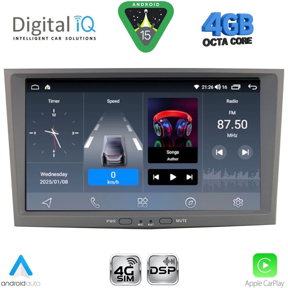 BLG418GR_15_ DIGITAL IQ BLG 418GR_CPA (8" DECK) MULTIMEDIA SYSTEM for OPEL ALL mod. 2004-2014 (GREY) - Image 1