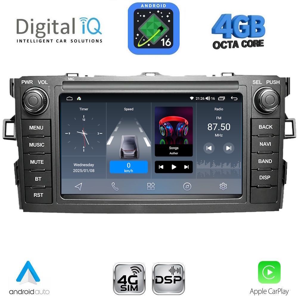 BLG428_16 DIGITAL IQ BLG 428_CPA (7″ DECK) MULTIMEDIA OEM for TOYOTA AURIS mod. 2007-2012 - Image 1
