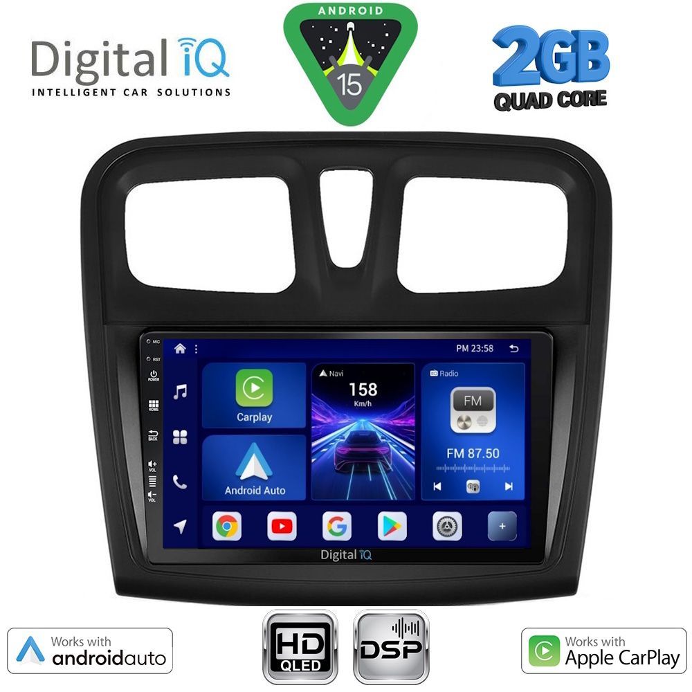 BXC3108SQ_15 DIGITAL IQ BXC 3108SQ_CPAA (9inc) MULTIMEDIA TABLET for DACIA LOGAN – SANDERO mod. 2012-2019 - Image 1
