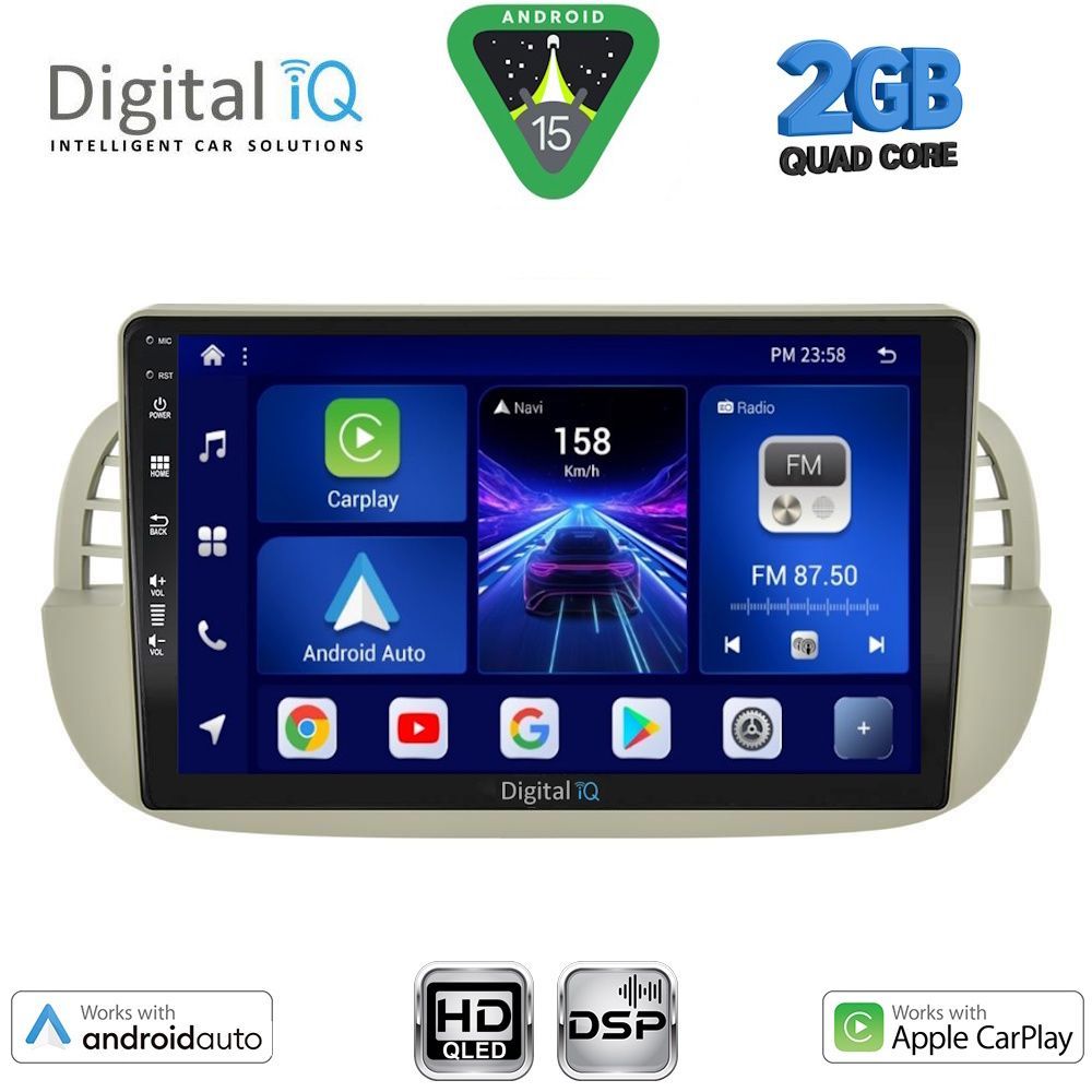 BXC3130BG_15 DIGITAL IQ BXC 3130BG_CPAA (9inc) MULTIMEDIA TABLET for FIAT 500 mod. 2007-2015 (BEIGE) - Image 1