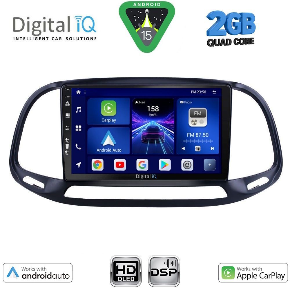 BXC3138_15 DIGITAL IQ BXC 3138_CPAA (9inc) MULTIMEDIA TABLET for FIAT DOBLO – OPEL COMBO mod. 2015-2018 - Image 1