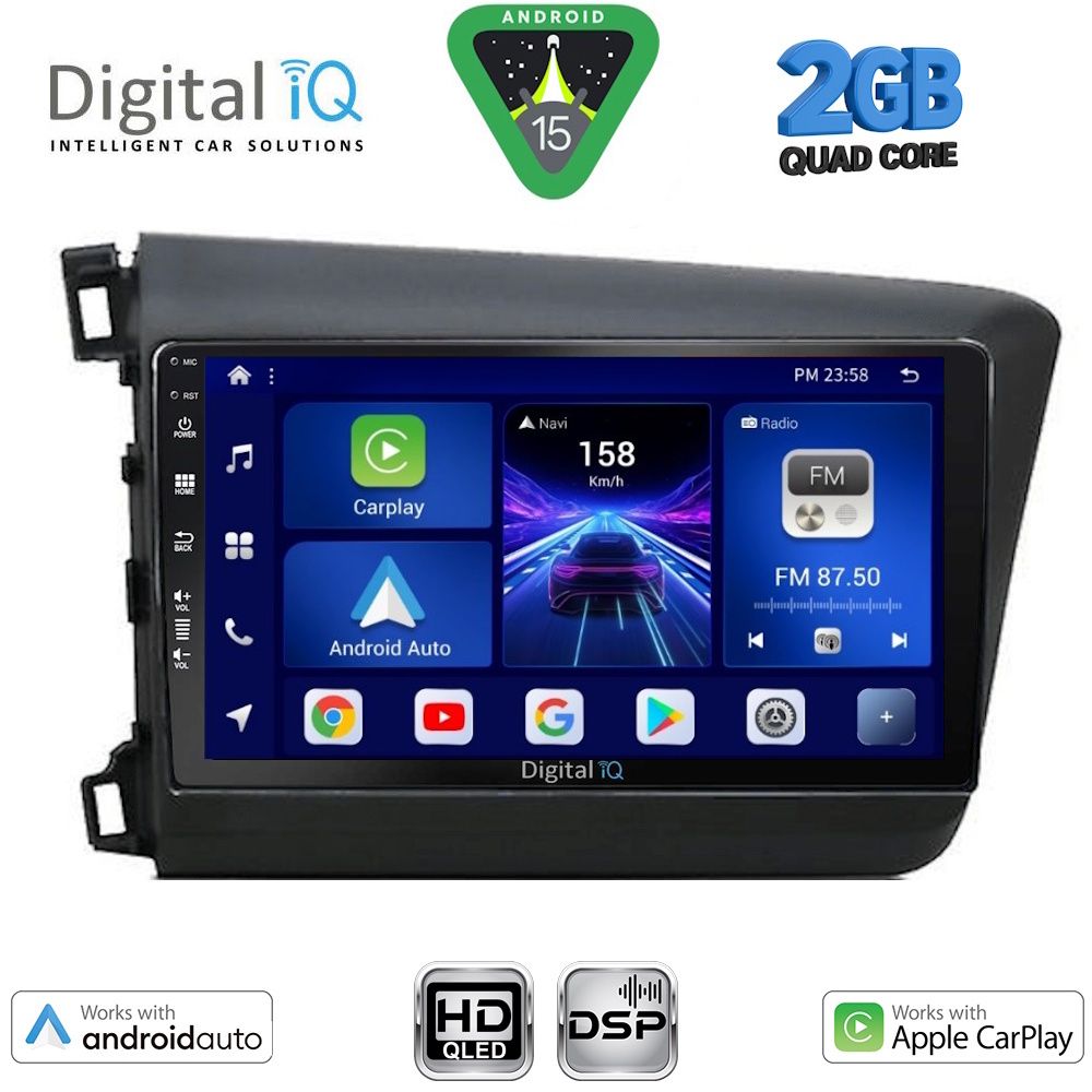 BXC31904D_15 DIGITAL IQ BXC 31904D_CPAA (9inc) MULTIMEDIA TABLET for HONDA CIVIC 4Doors mod. 2012-2016 - Image 1
