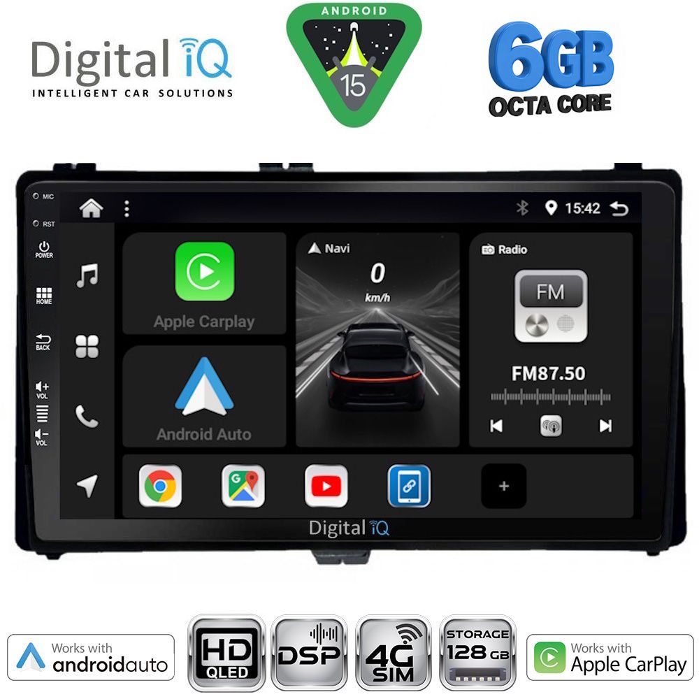 BXF17703-15 DIGITAL IQ BXF 17703A_CPAA (9inc) MULTIMEDIA TABLET for TOYOTA AURIS mod. 2015-2021 – AYGO X mod. 2022-2026 – COROLLA mod. 2017-2019 - Image 1