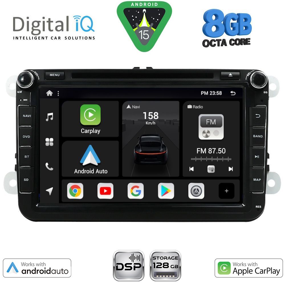 BXF779_15 DIGITAL IQ BXF 779_CPAA (8" DVD) MULTIMEDIA SYSTEM for VW – SKODA – SEAT GROUP mod. 2004-2018 - Image 1