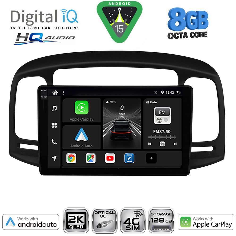 BXK20249BL_15-1 DIGITAL IQ BXK 20249BL_CPAA (9inc) MULTIMEDIA TABLET for HYUNDAI ACCENT mod. 2005-2012 (BLACK) - Image 1