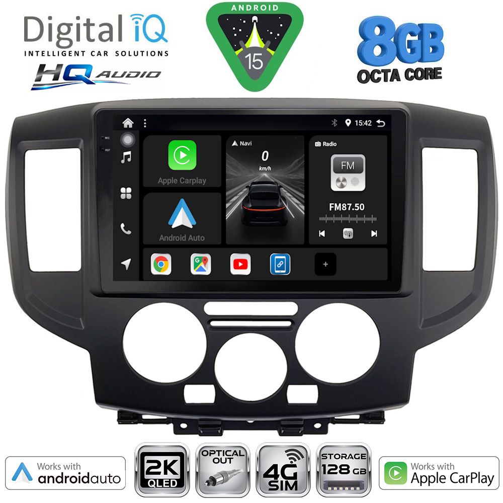 BXK20458BL-15 DIGITAL IQ BXK 20458BL_CPAA (9inc) MULTIMEDIA TABLET for NISSAN NV 200 mod. 2009-2020 (BLACK) - Image 1