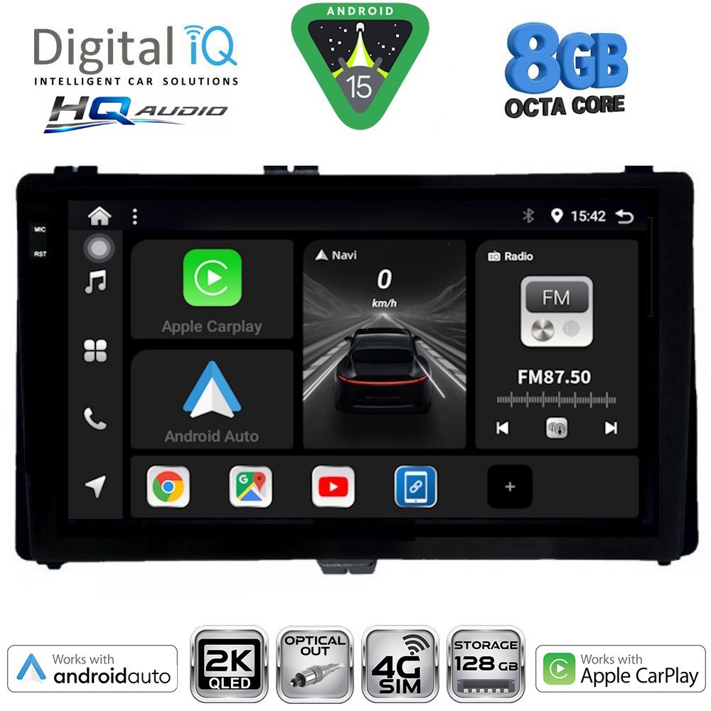 BXK20703_15 DIGITAL IQ BXK 20703A_CPAA (9inc) MULTIMEDIA TABLET for TOYOTA AURIS mod. 2015-2021 – AYGO X mod. 2022-2026 – COROLLA mod. 2017-2019 - Image 1