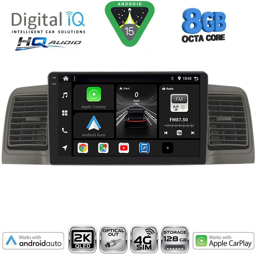 BXK20712GR_15-1 DIGITAL IQ BXK 20712GR_CPAA (9inc) MULTIMEDIA TABLET for TOYOTA COROLLA mod. 2001-2006 (GREY) - Image 1
