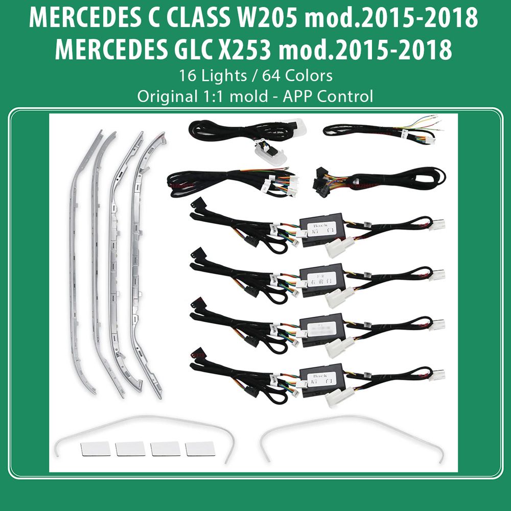 C_CLASS_GLC_2015-18_Ambient_16_lights_01 DIQ AMBIENT 8161 DCIC - BENZ C (W205)-GLC (X253) (Digital iQ Ambient Light for BENZ C (W205) - GLC (X253) mod. 2015-2018 with 16 Lights) - Image 1
