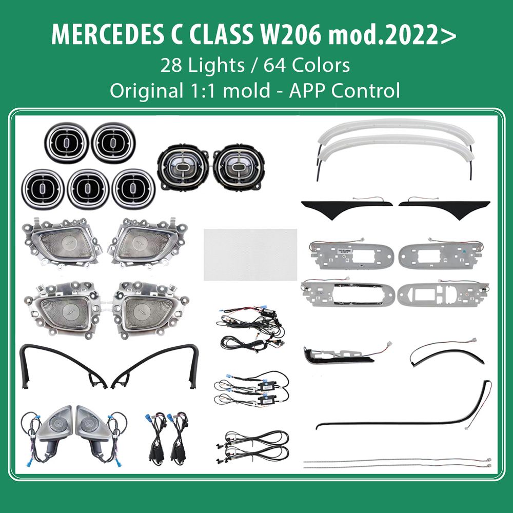 C_CLASS_W206_2022_Ambient_24_lights_01 DIQ AMBIENT 8176 CN - BENZ C (W206) (Digital iQ Ambient Light for Mercedes C (W206) mod. 2022> with 24 Lights) - Image 1