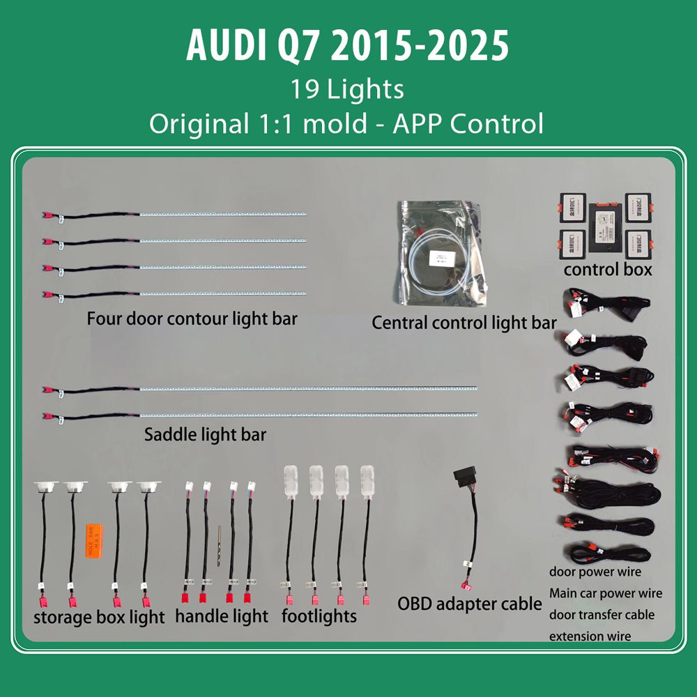 DIQ_Audi_Q7_15-25_ambient_light_19L_01 DIQ AMBIENT AUDI Q7 (4M) mod. 2015-2025 (Digital iQ Ambient Light for Audi Q7 mod. 2015-2025 with 19 Lights) - Image 1