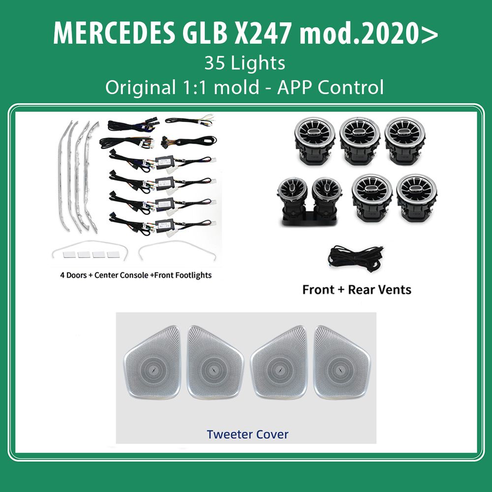 GLB_2020_Ambient_35_lights_01 DIQ AMBIENT 8176 GLB E - BENZ GLB (X247) (Digital iQ Ambient Light for Mercedes GLB mod. 2020> with 35 Lights) - Image 1