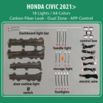 DIQ AMBIENT HONDA CIVIC XI mod. 2021> (Digital iQ Ambient Light for Honda Civic mod. 2021> with 18 Lights)